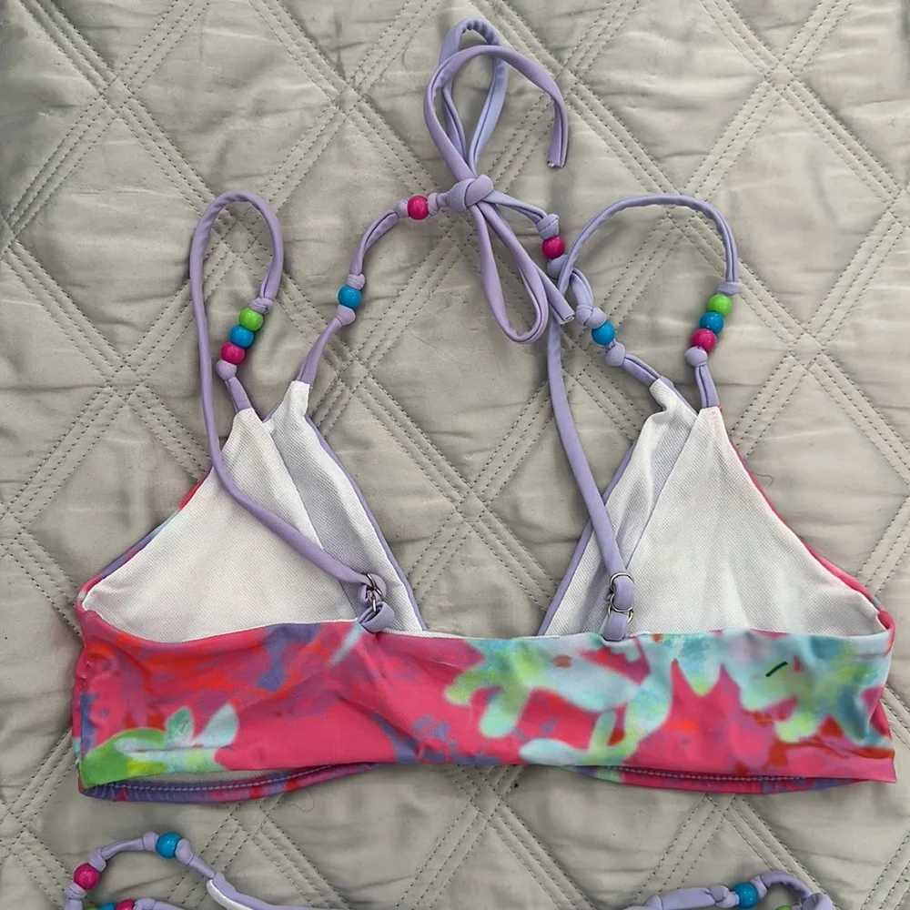 Flower power beaded bikini size Small - Picture 5 of 6